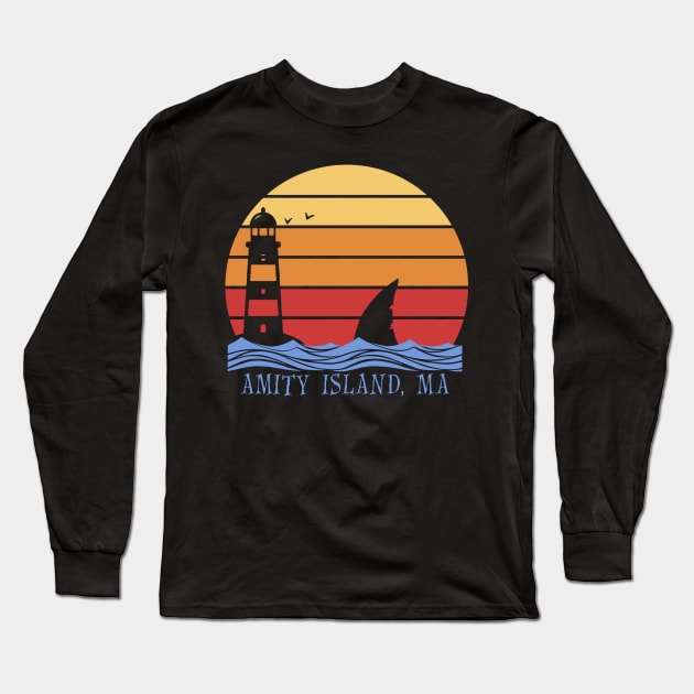Amity Island - Jaws Long Sleeve T-Shirt by DreadfulThreads